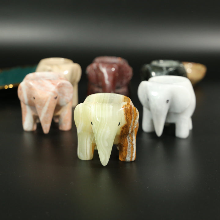 Onyx Marble Elephant TeaLight Holder, Candle Holder, Crystal Tealight Holder, Gemstone TeaLight, Home Decoration